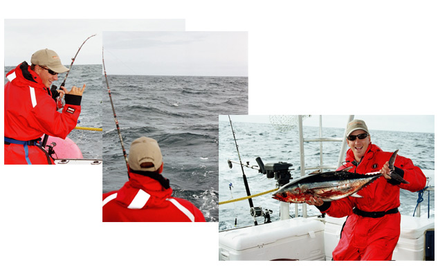Fishing for Albacore Tuna 25 miles offshore.